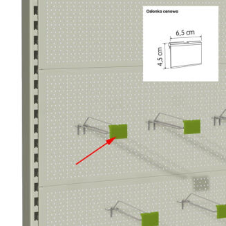 Osłona cenowa DRA 52 do haków sklepowych z szyldem - przezroczysta