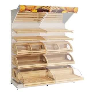 Regał sklepowy piekarniczy z oświetleniem 230 cm PIE-4 - 6