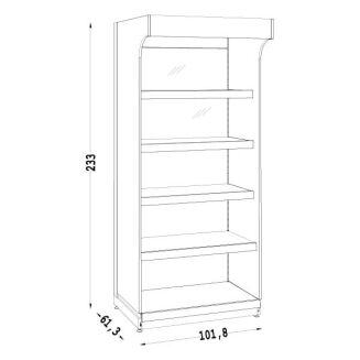 Regał sklepowy alkoholowy z oświetleniem i lustrami RR - 3