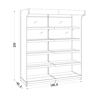 Regał sklepowy alkoholowy z oświetleniem i lustrami RR - 4