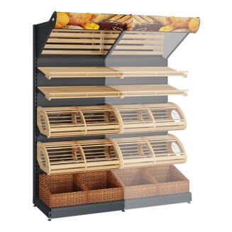 Regał sklepowy piekarniczy z oświetleniem 230 cm PIE-2 - 6