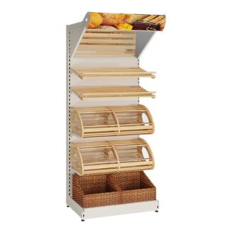 Regał sklepowy piekarniczy z oświetleniem 230 cm PIE-2 - 2