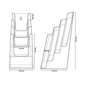 Piętrowy stojak na ulotni 4x 1/3 A4 (DL) ABC7701T - 2