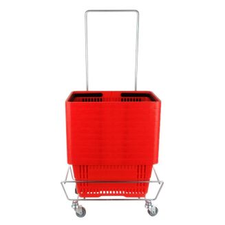 Zestaw 10 koszyków z dwoma rączkami 22 litrowe + wózek pod koszyki - 2