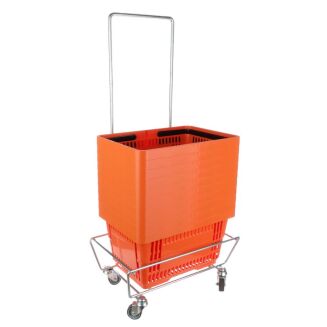 Zestaw 10 koszyków z dwoma rączkami 22 litrowe + wózek pod koszyki - 16