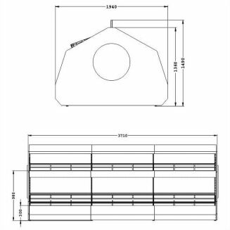Wyspa sklepowa owocowo - warzywna trójmodułowa z blachą nierdzewną - 3