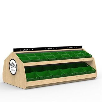 Wyspa sklepowa owocowo - warzywna trójmodułowa z blachą nierdzewną - 2