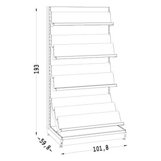 Regał sklepowy metalowy na prasę 190 cm - 3