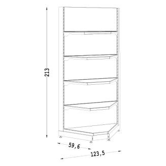 Regał metalowy sklepowy narożny wewnętrzny 90 stopni - 3