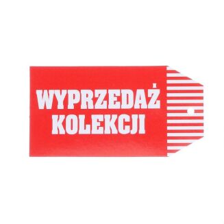 Etykieta informacyjna wyprzedaż kolekcji