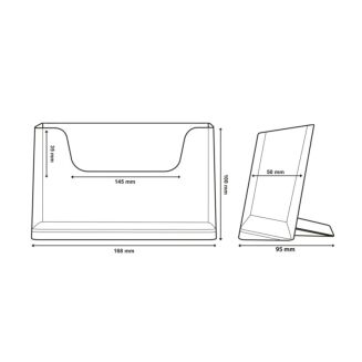 Stojak na ulotki A6 poziomy ABC7755T - 2