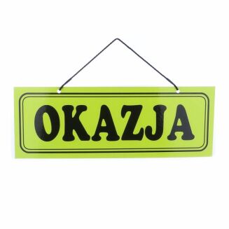Tablica informacyjna OKAZJA żółta