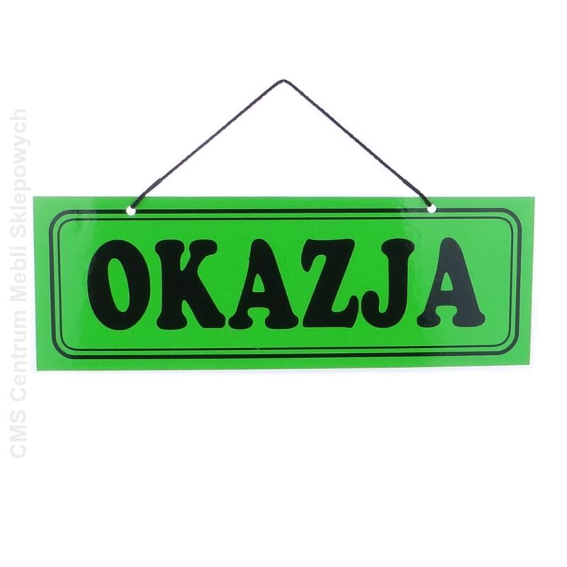 Tablica informacyjna OKAZJA zielona
