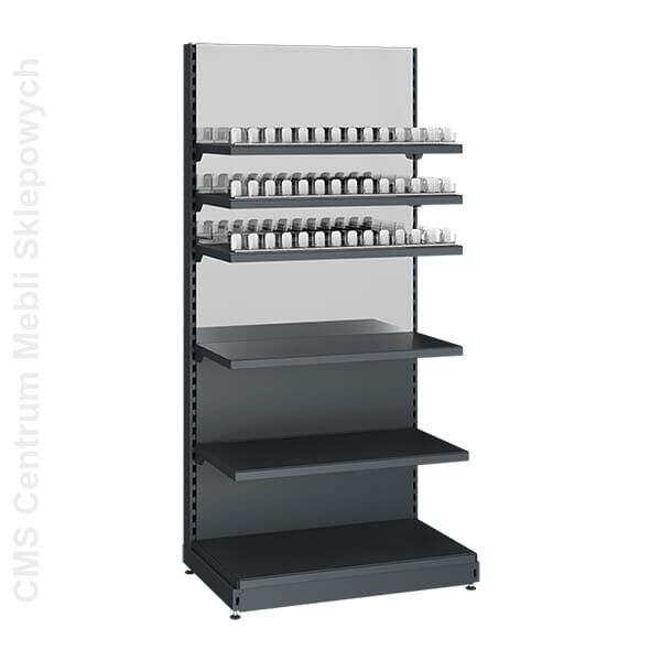 Regał sklepowy metalowy z lustrem na papierosy 210 cm