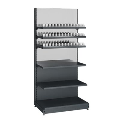 Regał sklepowy metalowy z lustrem na papierosy 210 cm