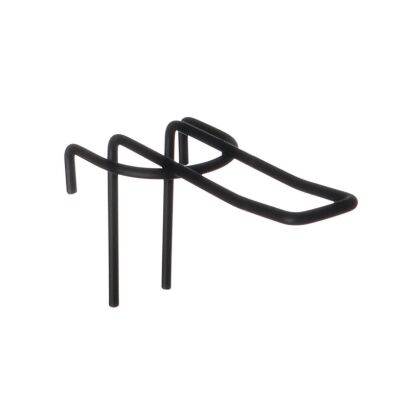 Hak sklepowy podwójny na kratę zaokrąglony malowany, czarny