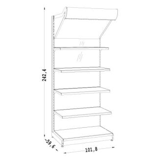 Regał metalowy z panelem oświetlenia LED i lustrami - 5