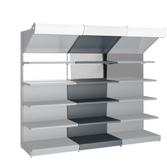 Regał metalowy z panelem oświetlenia LED i lustrami - 4