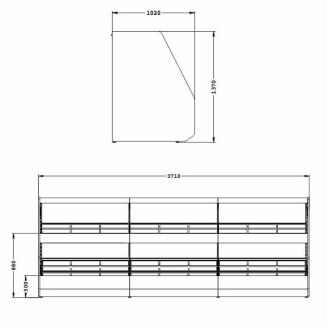 Regał sklepowy owocowo - warzywny trójmodułowy z blachą nierdzewną - 3
