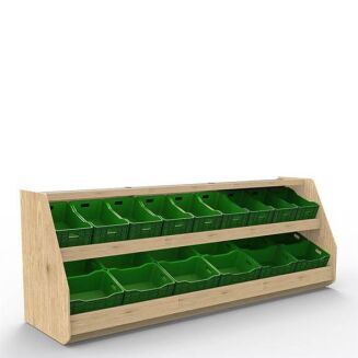 Regał sklepowy owocowo - warzywny trójmodułowy z blachą nierdzewną - 2