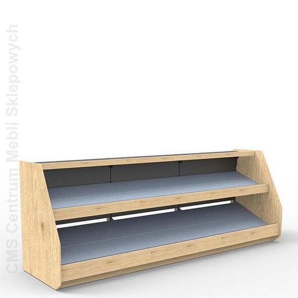 Regał sklepowy owocowo - warzywny trójmodułowy z blachą nierdzewną