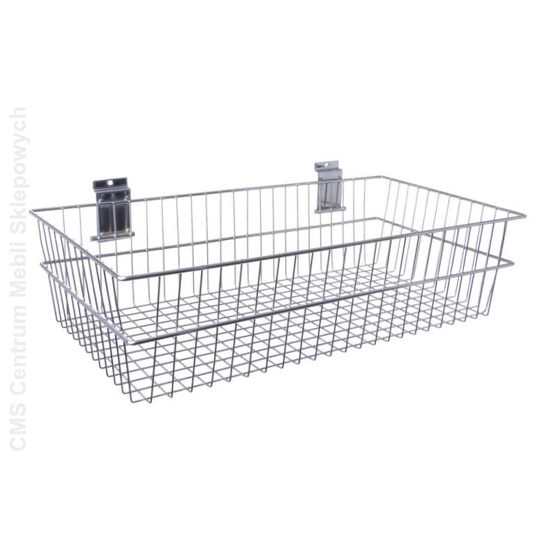 Kosz sklepowy chromowany na panel 60 cm