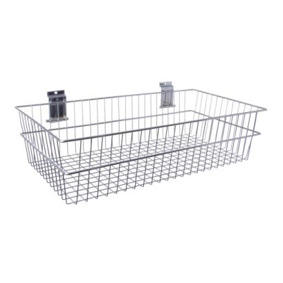 Kosz sklepowy chromowany na panel 60 cm