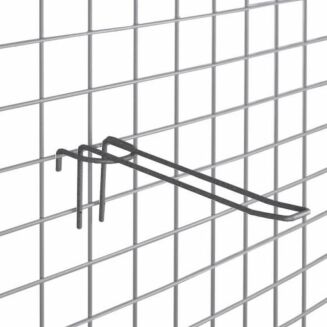 Hak sklepowy podwójny na kratę zaokrąglony, ocynk - 5