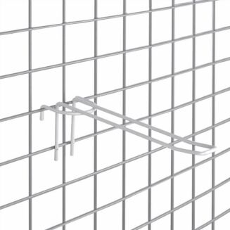 Hak sklepowy podwójny na kratę zaokrąglony, ocynk - 9