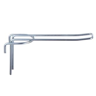 Hak sklepowy podwójny na kratę zaokrąglony, ocynk - 10