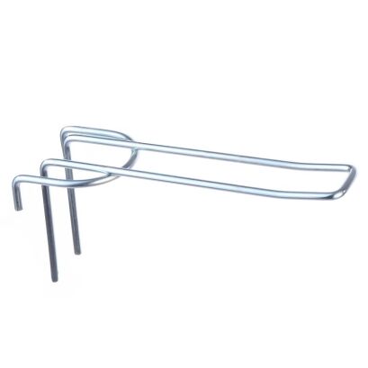 Hak sklepowy podwójny na kratę zaokrąglony, ocynk