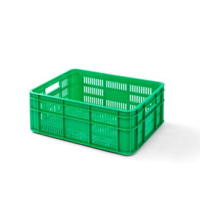 Skrzynka plastikowa na owoce i warzywa zielona mała
