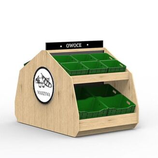 Wyspa sklepowa owocowo - warzywna jednomodułowa z blachą nierdzewną - 2