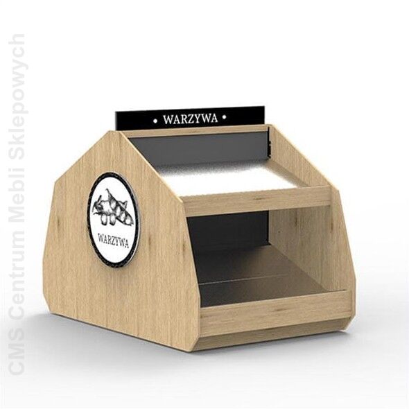 Wyspa sklepowa owocowo - warzywna jednomodułowa z blachą nierdzewną