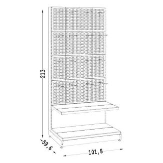 Regał metalowy ze ścianką perforowaną 210 cm - 5