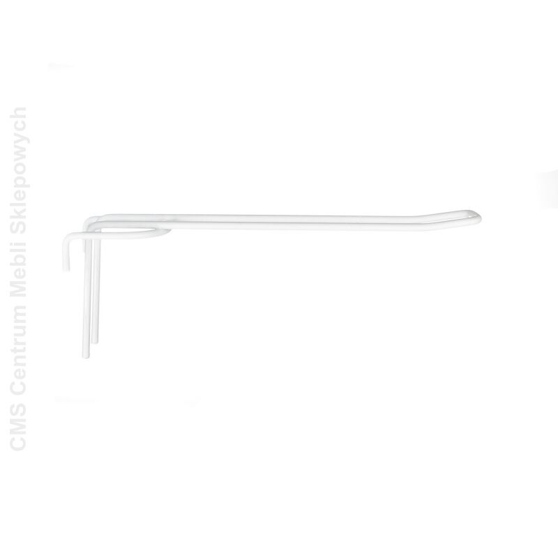 Hak sklepowy podwójny na kratę zaokrąglony malowany, biały