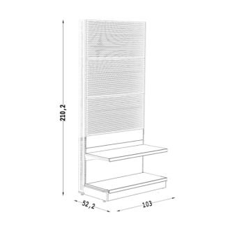 Regał metalowy przyścienny 210 cm TYP 2 z perforacją - 6