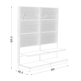 Regał metalowy przyścienny 210 cm TYP 2 z perforacją - 5