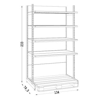 Regał sklepowy MEDIUM z miejscem na paletę - 3