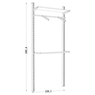 Regał do garderoby LINE-01 z profilem drewnianym - 2
