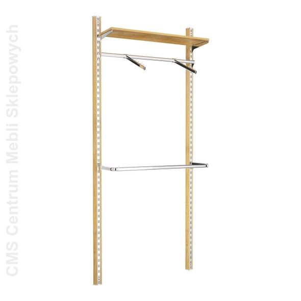Regał do garderoby LINE-01 z profilem drewnianym