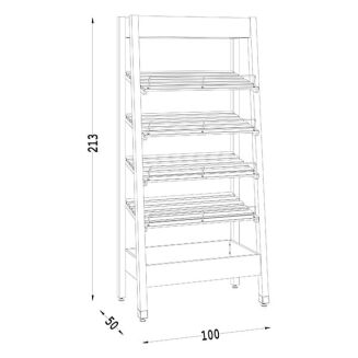 Regał piekarniczy drewniany buk z pojemnikami - 3