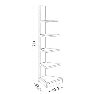 Regał sklepowy narożny zewnętrzny 45 stopni - 3