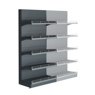 Regał metalowy przyścienny 210 cm z barierkami TYP 2 - 3