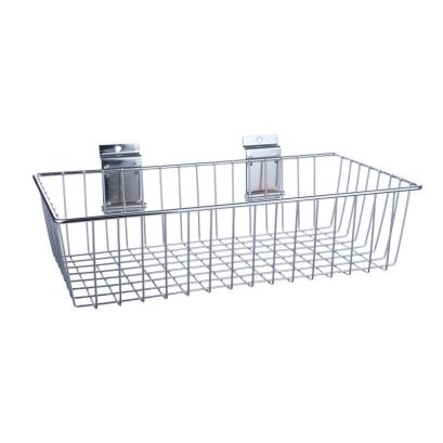 Koszyk sklepowy chromowany na panel 40 cm
