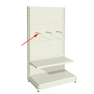 Hak sklepowy podwójny na ściankę perforowaną, szary - 4