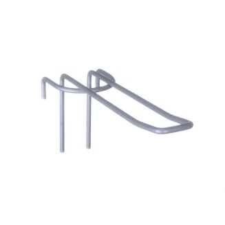 Hak sklepowy podwójny na kratę zaokrąglony malowany, szary