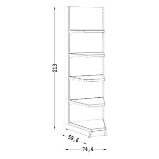 Regał metalowy narożny wewnętrzny 45 stopni - 5