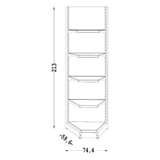 Regał metalowy narożny wewnętrzny 45 stopni - 6