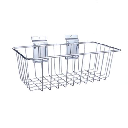 Koszyk sklepowy chromowany na panel 30 cm